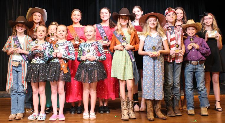 Sentinel Photo/Jessica Shepard Winners of the Matagorda County Fair and Livestock Associations 32nd Annual Public Speaking Contest and Talent show took the stage at the end of the showcase, Sunday, Feb. 26. This year’s winners include Analyn Sutherland, Cora Romine, Leighton Savage, Meredith Jones, Ansley Kubecka, Scollie Saha, Ashley Alford, Jacob Oncken, Jase Alford, Kathryn Rodgers, Meredith Williams, Victoria Sliva, Madison Williams, Madelyn Botbyl and Ryleigh Siptak. 