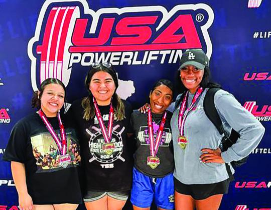 Bay City High School was represented at the USA Powerlifting meet in San Antonio, by Sha’Nasia Patterson, Camryn Garcia, Samantha Rodriguez and Coach Cierra Bernard. Their scores included: Sha’Nasia (48kg)- 1st place; Camryn (90kg)- 1st place; Samantha (90kg)- 2nd place; Coach Bernard (67.5kg) 1st place.
